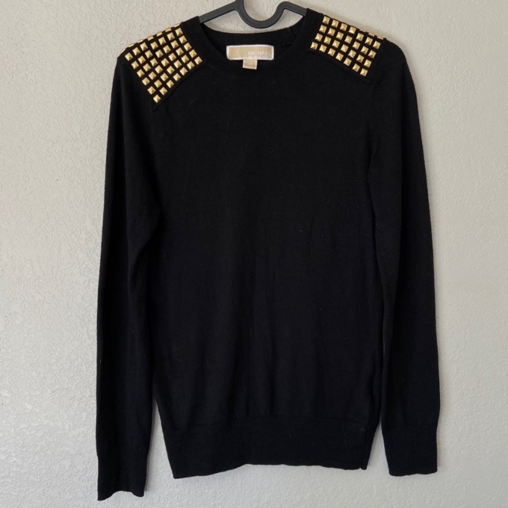 Michael Michael Kors Black Top / Gold Studded